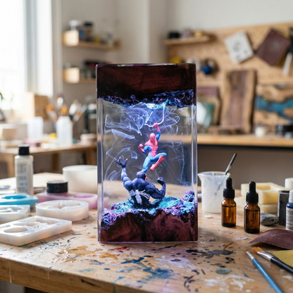 Spidey vs Venom Resin Lamp